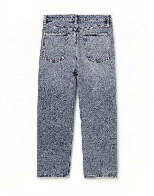 Marks & Spencer Dame Straight Jeans UK 12 Medium W30 L23 Blue Cotton