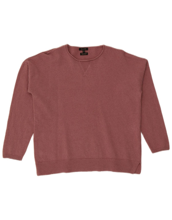 Massimo Dutti Dame Oversized Crew Neck Jumper Sweater UK 10 Small Pink