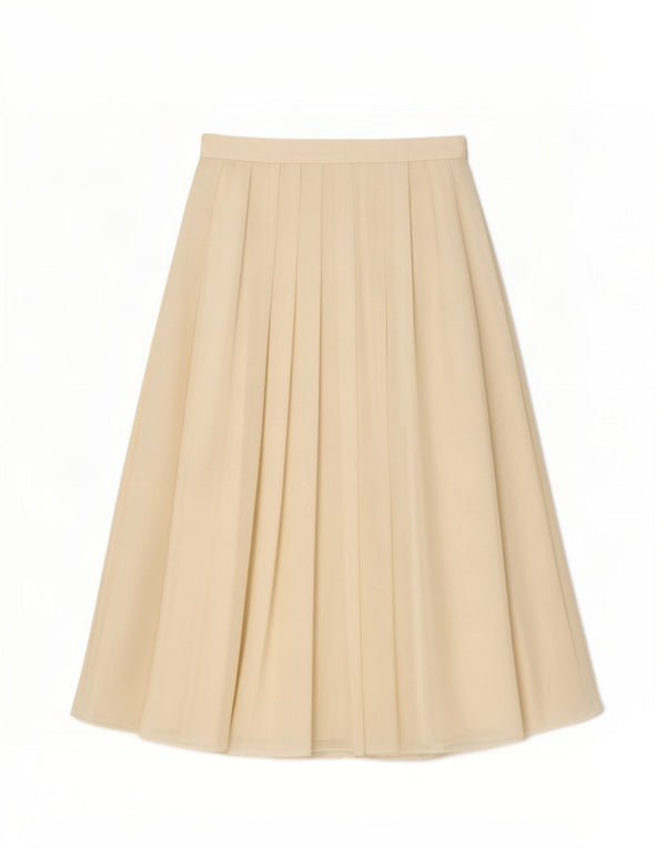 Debut Kvinder plisseret nederdel UK 12 Medium W26 Off White Polyester
