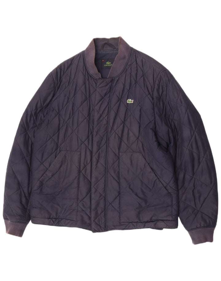 Lacoste Herre quiltet jakke IT 56 3XL Marineblå Polyester