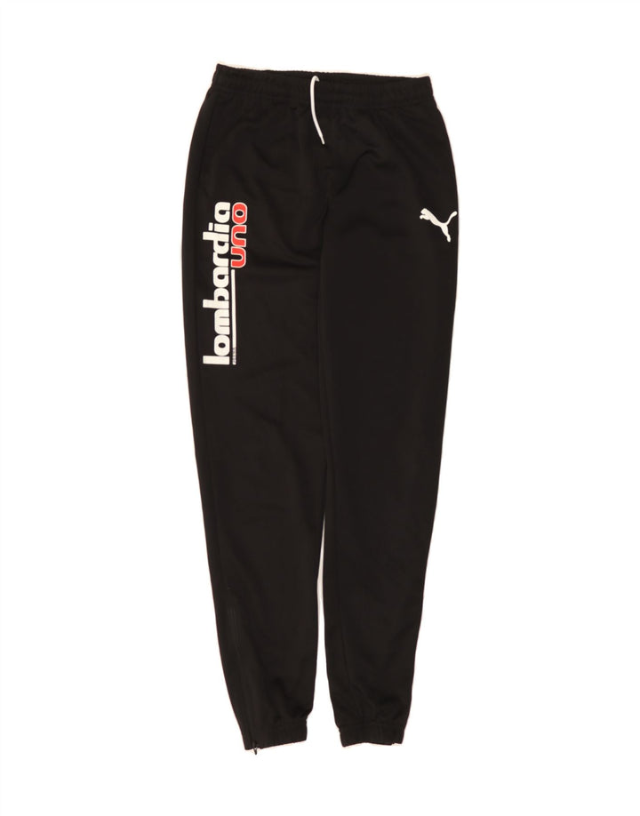 PUMA Boys Graphic Tracksuit Trousers Joggers 13-14 Years Black Vintage Puma and Second-Hand Puma from Messina Hembry 