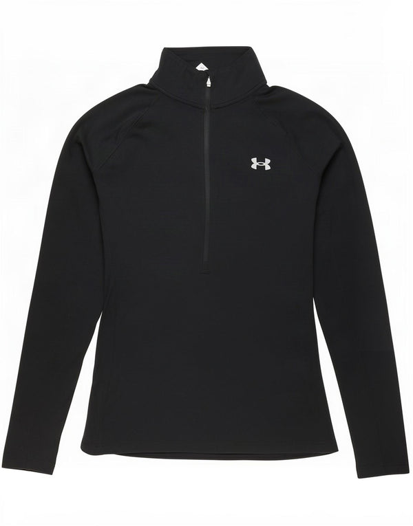 Under Armour Dame Heat Gear Grafisk Pullover Træningsdragt Top UK 6 XS Sort