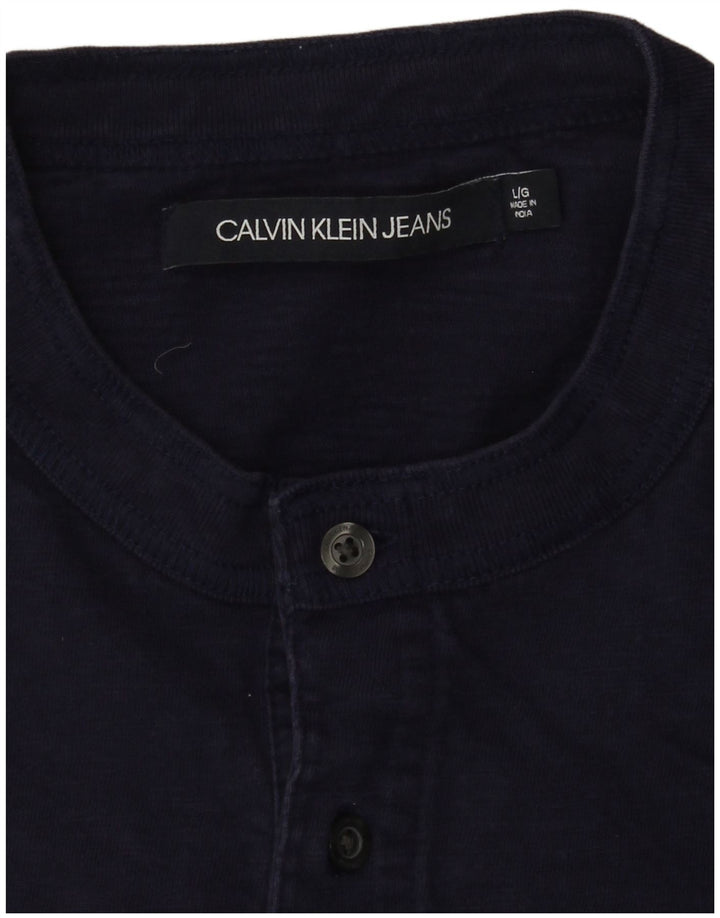 Calvin Klein Jeans Herre T-Shirt Top Stor Marineblå