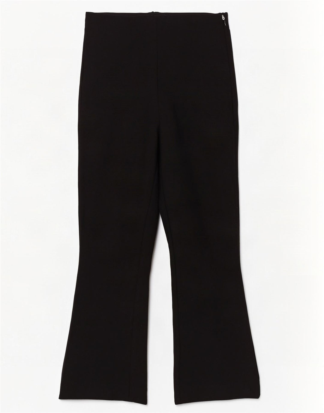 Zara Dame Bootcut Cropped Trousers Small W26 L26 Black Viscose