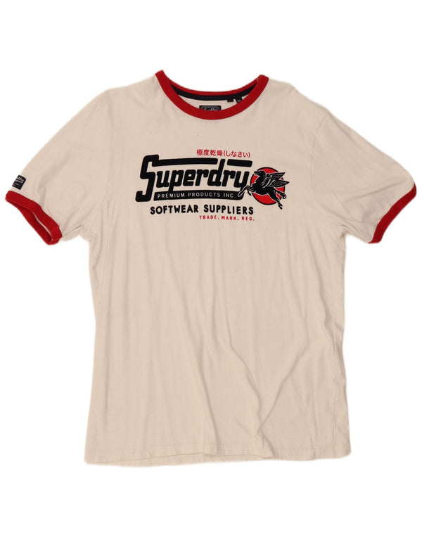 Superdry Grafisk T-shirt top til mænd 2XL hvid bomuld