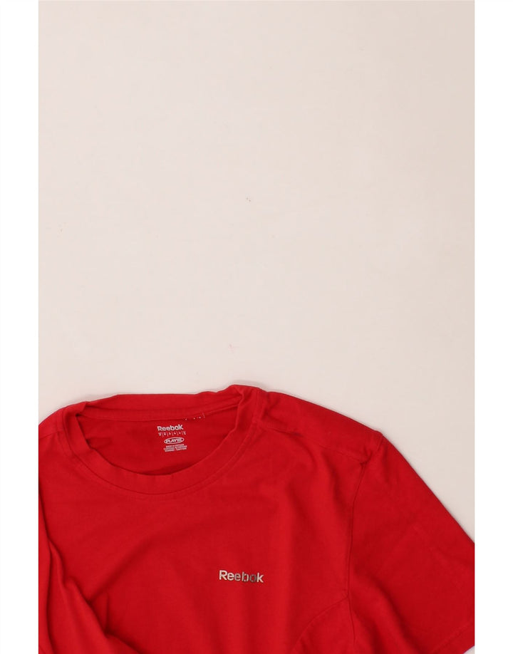 REEBOK Mens Graphic T-Shirt Top Medium Red Cotton Vintage Reebok and Second-Hand Reebok from Messina Hembry 