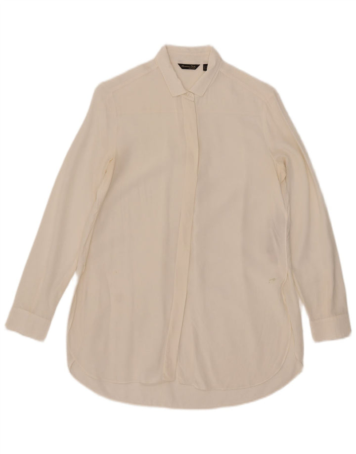 Massimo Dutti Dame Skjorte Bluse EU 36 XS Hvid Silke