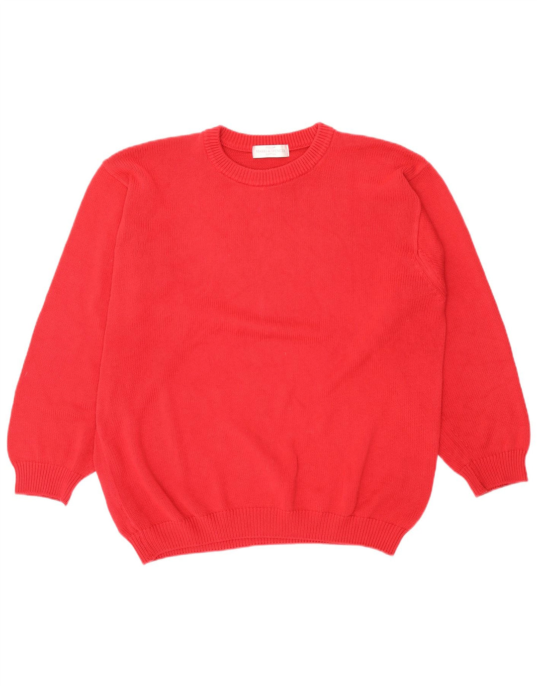 Marks & Spencer herre sweater med rund hals, stor rød bomuld