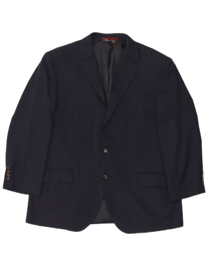 Marks & Spencer Herre 2-knaps blazerjakke UK 44 XL Marineblå nålestribe