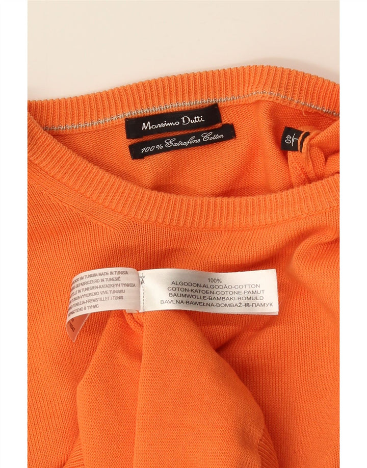 Massimo Dutti Herre Boat Neck Jumper Sweater Stor Orange Bomuld