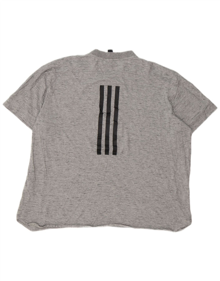Adidas Herre T-Shirt Top 2XL Grå Flecked Bomuld