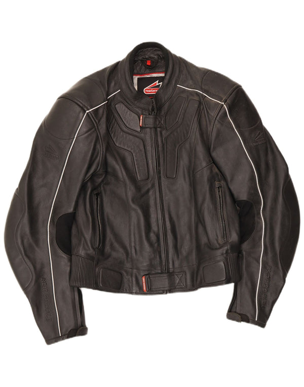 Hein Gericke Womens Leather Biker Jacket EU 52 Large Black Leather