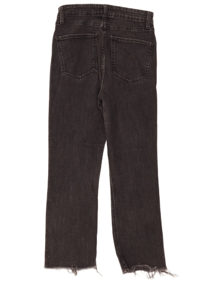 Zara Dame Højtaljede Flared Jeans EU 38 Small W28 L26 Sort