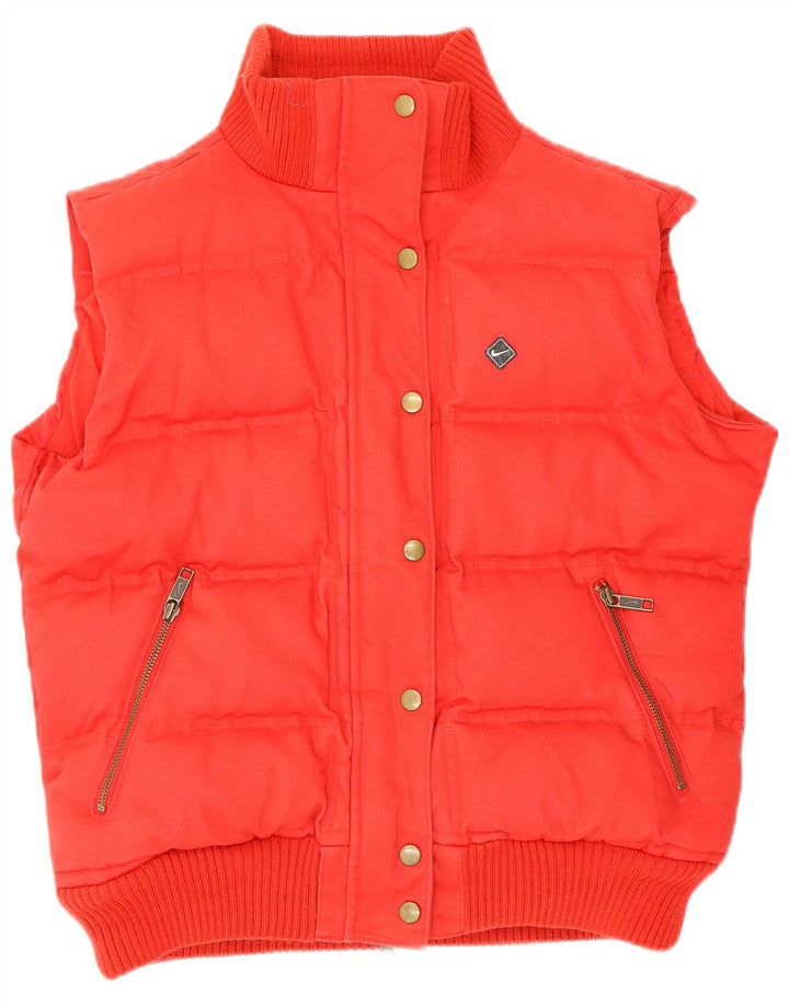 Nike Womens Padded Gilet UK 10/12 Medium Red Cotton