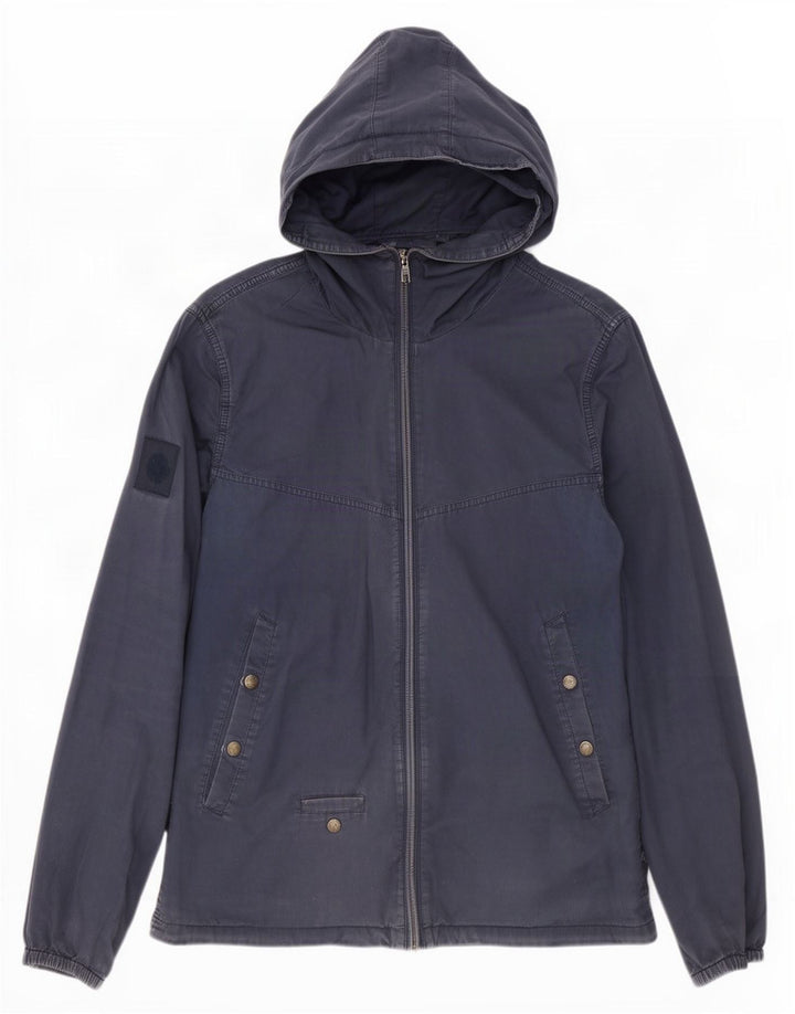 Pretty Green Herre Hooded Bomber Jacket UK 38 Medium Navy Blue Bomuld