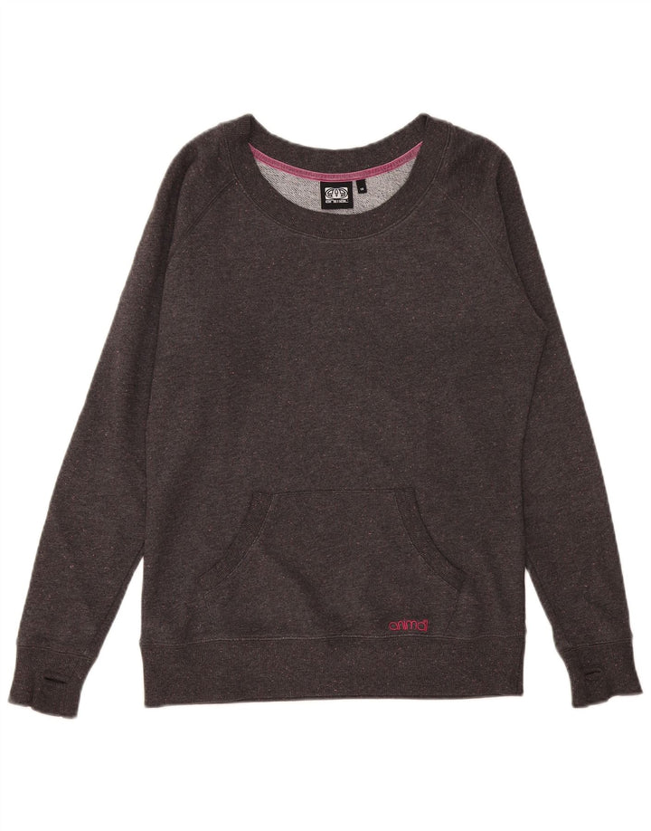 Animal Dame Sweatshirt Jumper UK 10 Small Grey Flecked