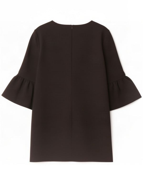 Zara Dame 3/4 ærmer Shift Dress UK 16 Large Black Polyester