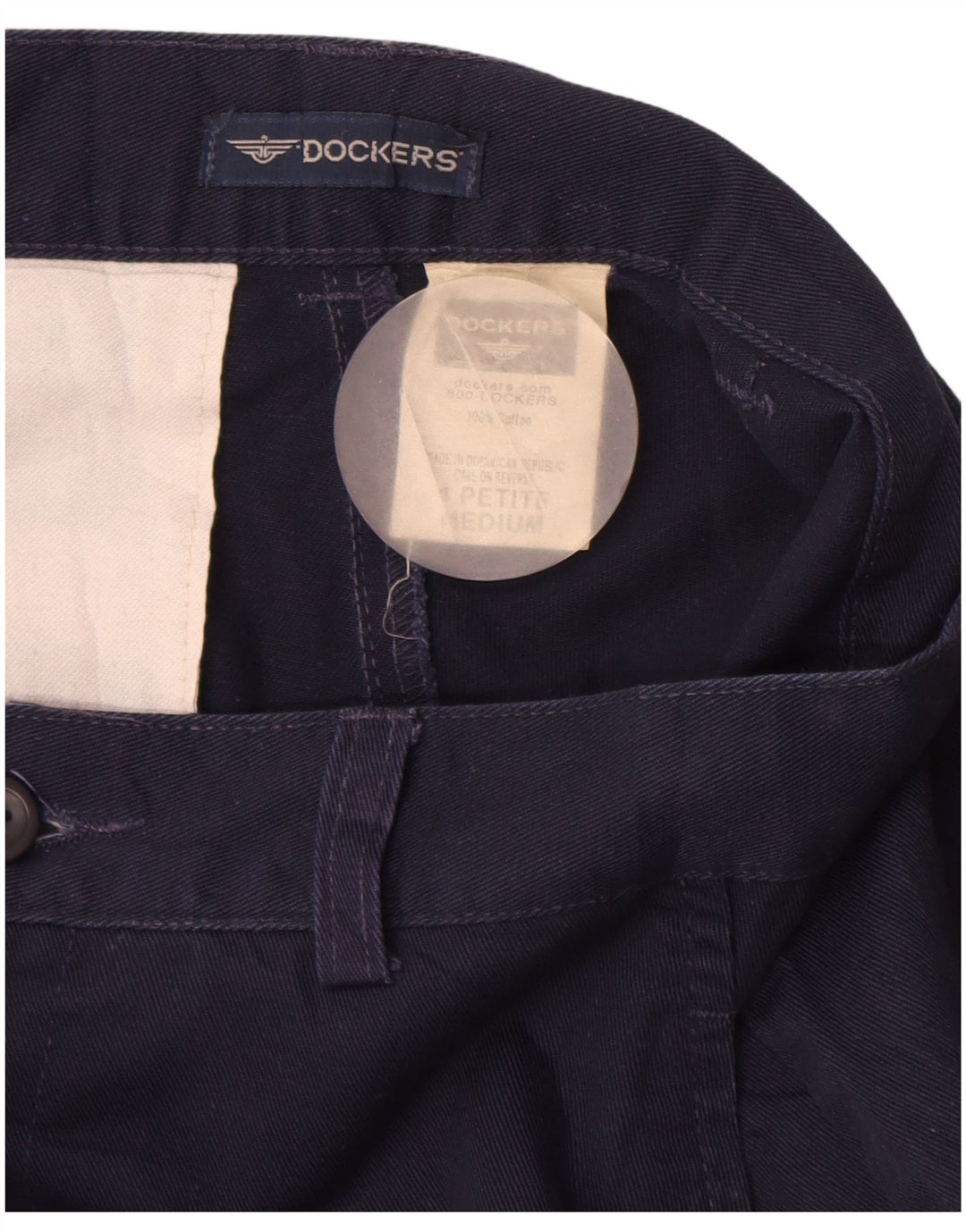 DOCKERS Højtaljede Chinobukser til kvinder US 4 Small W26 L26 Navy Blue