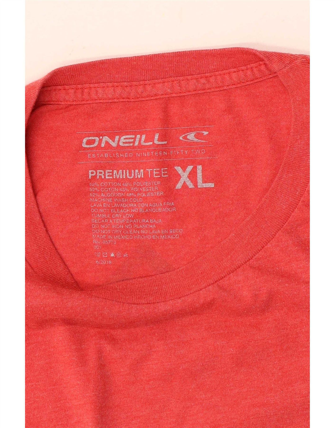O'Neill Herre grafisk T-shirt Top XL Rød Bomuld