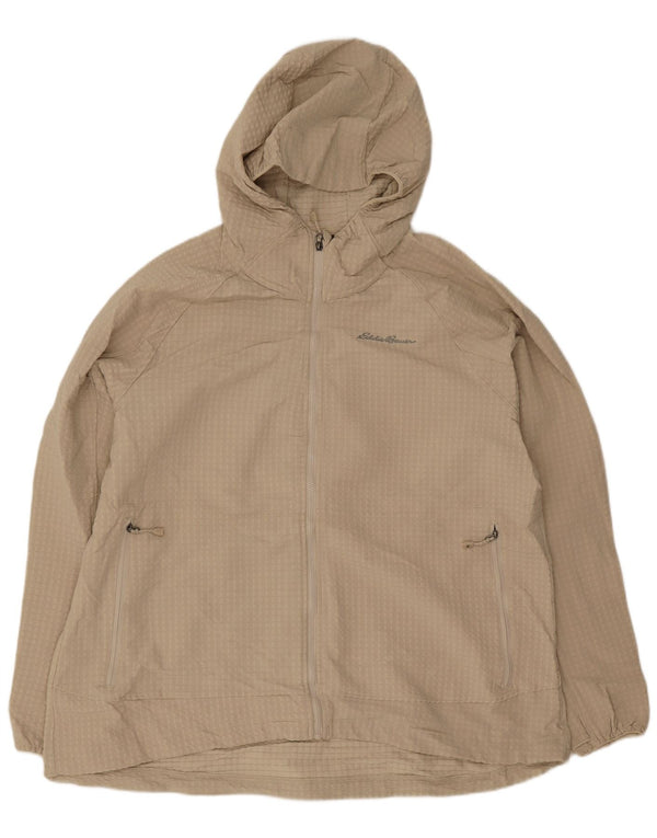 Eddie Bauer Dame Hættedragt Topjakke UK 20 2XL Beige Geometric