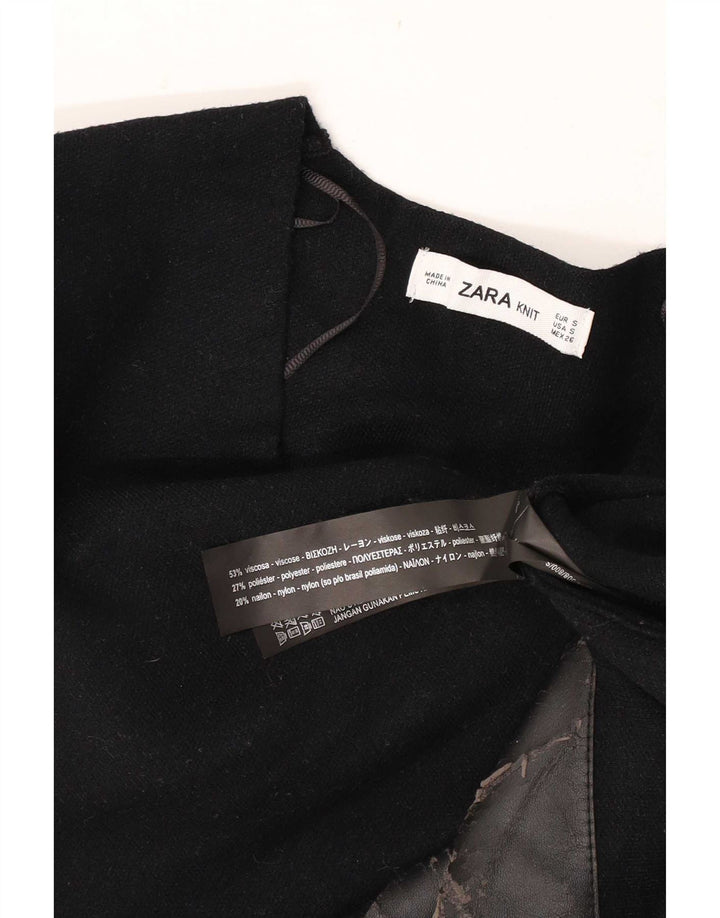 Zara Dame V-hals sweater UK 10 Small Black Viscose