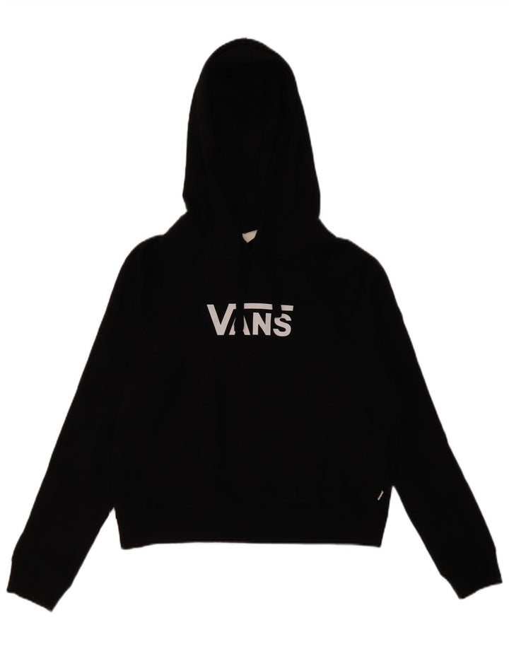 Vans Dame Oversized grafisk hættetrøje Jumper UK 10 Small Black Bomuld