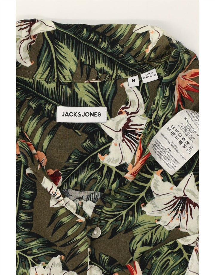 JACK & JONES Kortærmet Herreskjorte Medium Khaki Floral Viscose