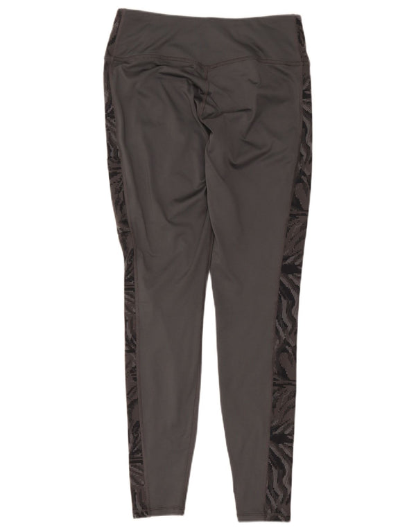 Asics Womens Leggings UK 14 Medium Grey Animal Print Polyester
