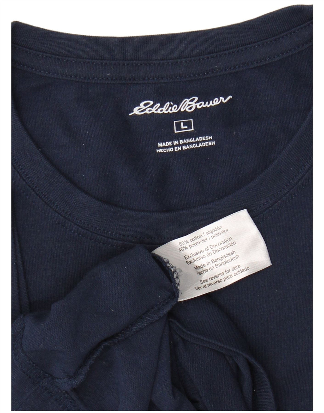EDDIE BAUER Herre T-shirt Top Stor marineblå bomuld