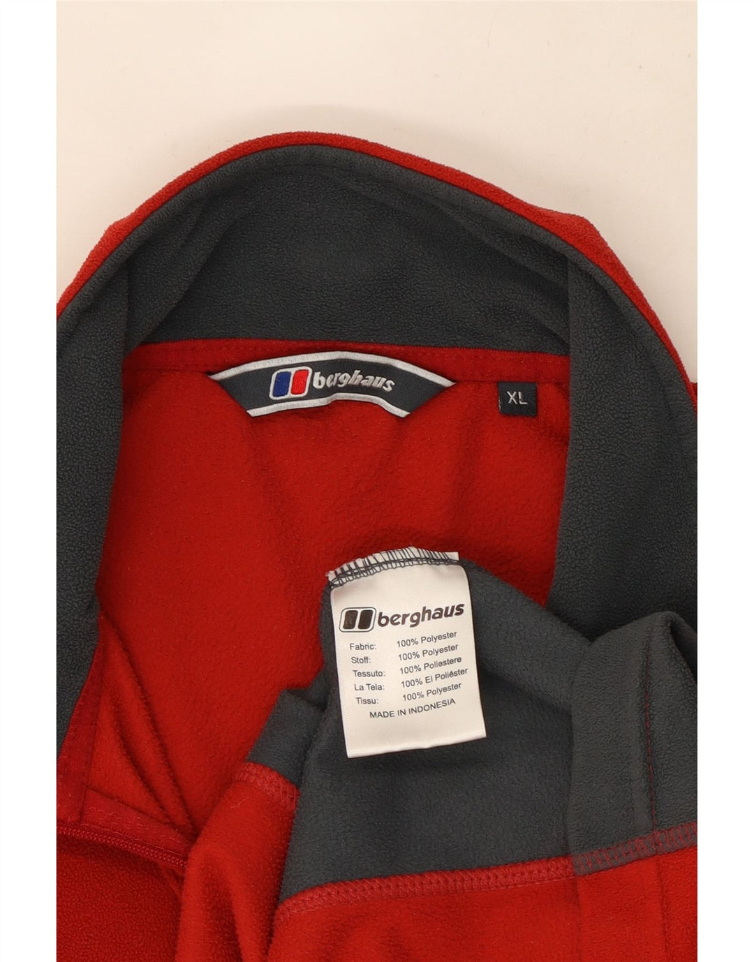 Berghaus Fleece Jumper med lynlås til mænd XL Rød Colourblock Polyester