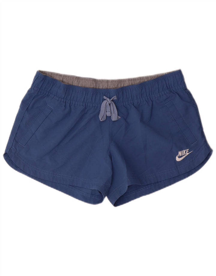 NIKE sportsshorts til kvinder US 12/14 Large Blue Polyester