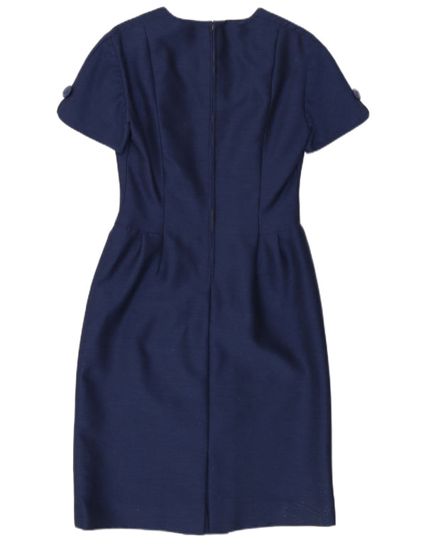 Vintage dameskedekjole UK 10 Small Navy Blue