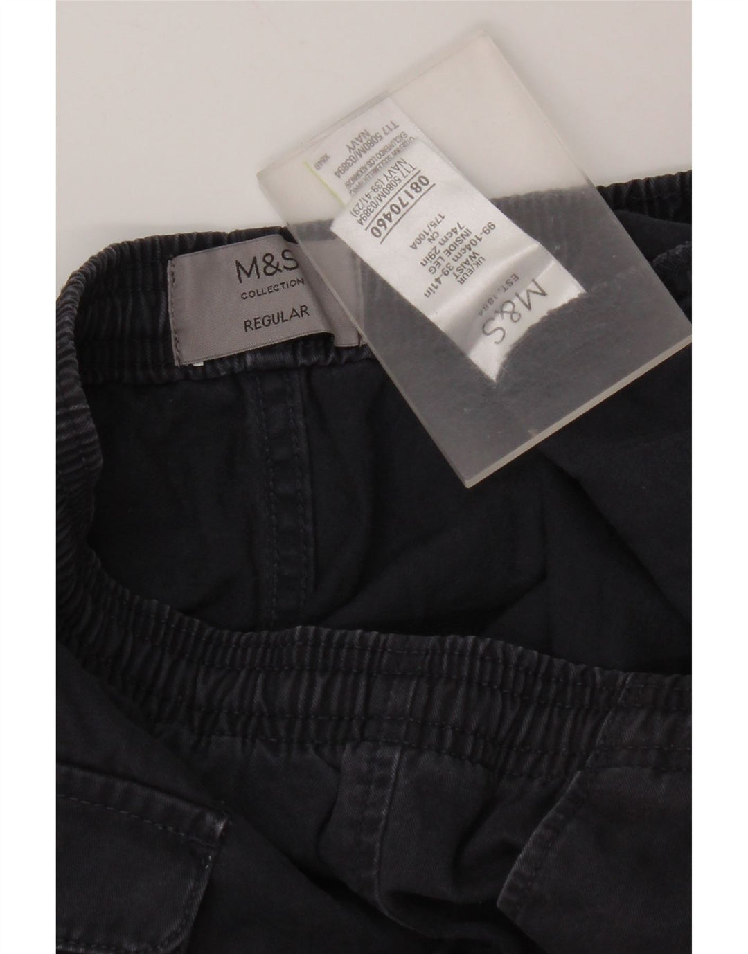 Marks & Spencer Herre Regular Chino Bukser W39 L29 Marineblå Bomuld