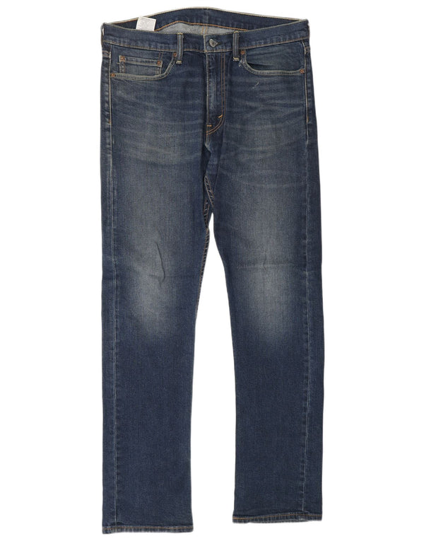 LEVI'S Herre 513 Slim Straight Jeans W34 L34 Blå Bomuld
