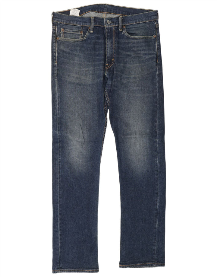 LEVI'S Herre 513 Slim Straight Jeans W34 L34 Blå Bomuld