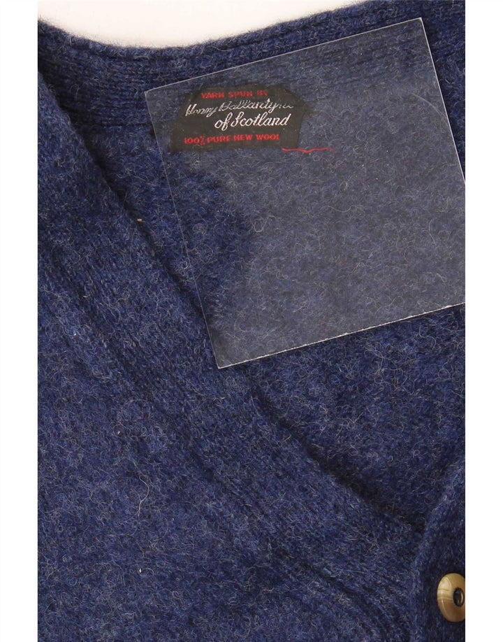 Vintage herre cardigan sweater Medium Navy Blue New Wool