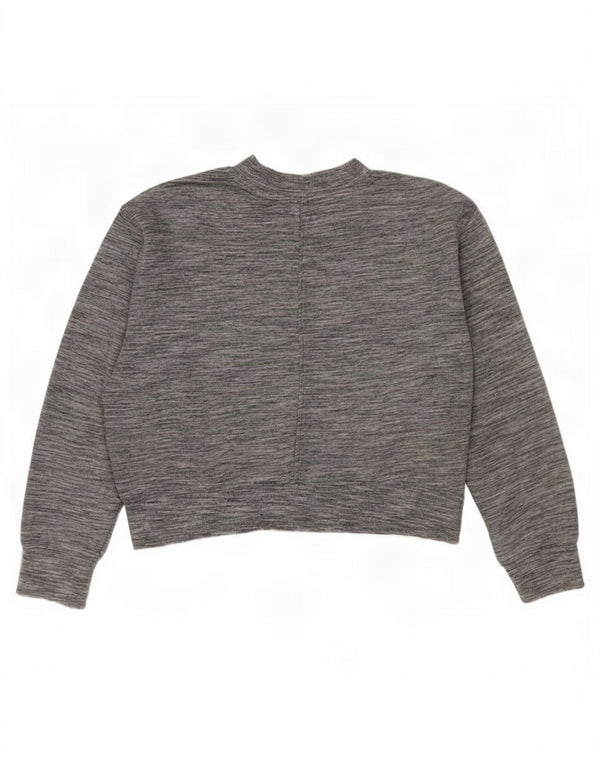 Calvin Klein Womens Graphic Crop Sweatshirt Jumper UK 18 XL Grå Flecked