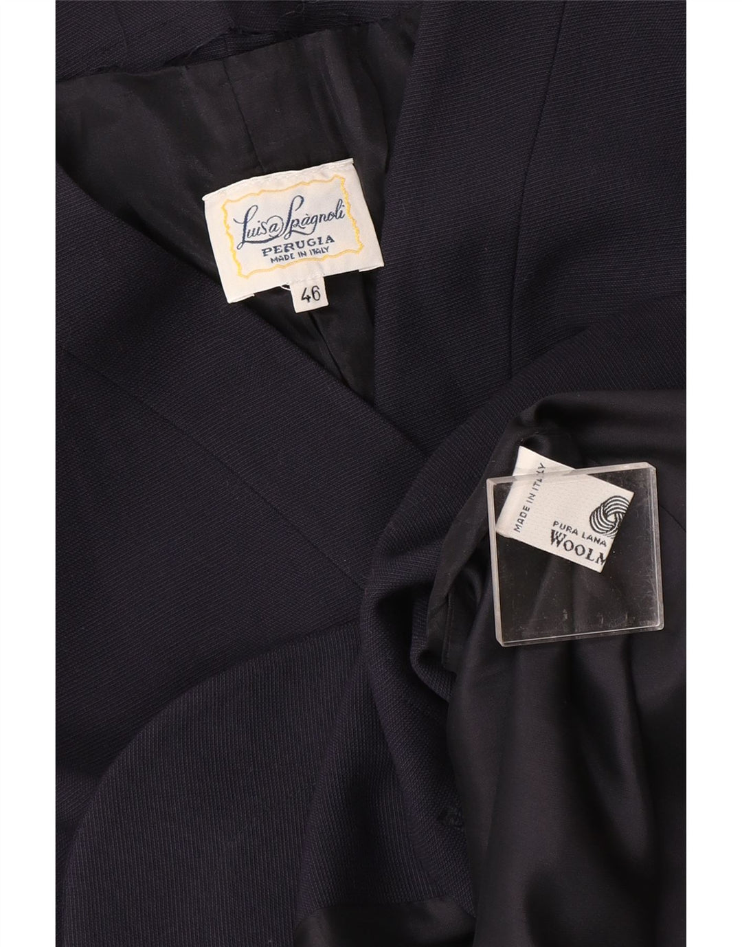 Luisa Spagnoli Dame Dobbeltradet Blazer Jacket IT 46 Large Navy Blue