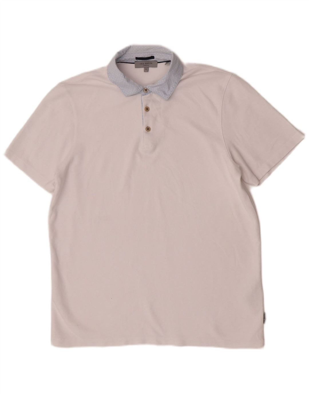 Ted Baker herre poloskjorte str. 3 Medium White Viscose