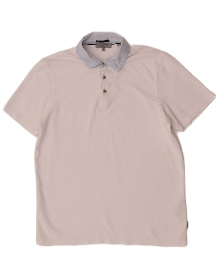 Ted Baker herre poloskjorte str. 3 Medium White Viscose