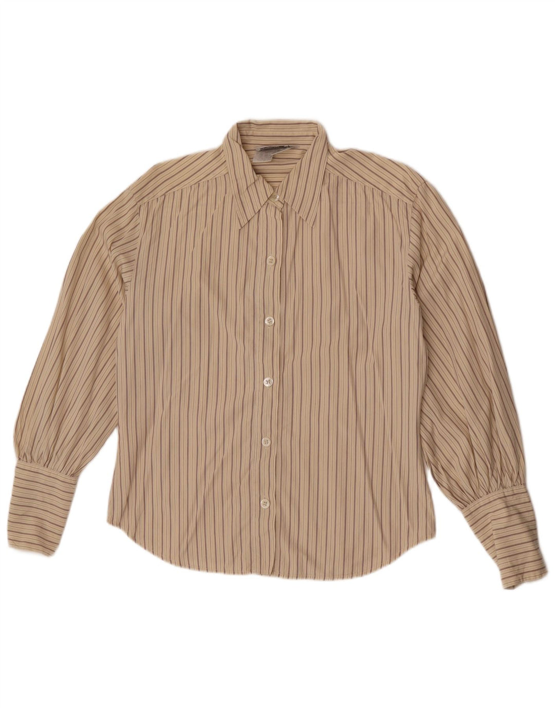 Sportmax Dameskjorte UK 14 Stor Beige Stribet