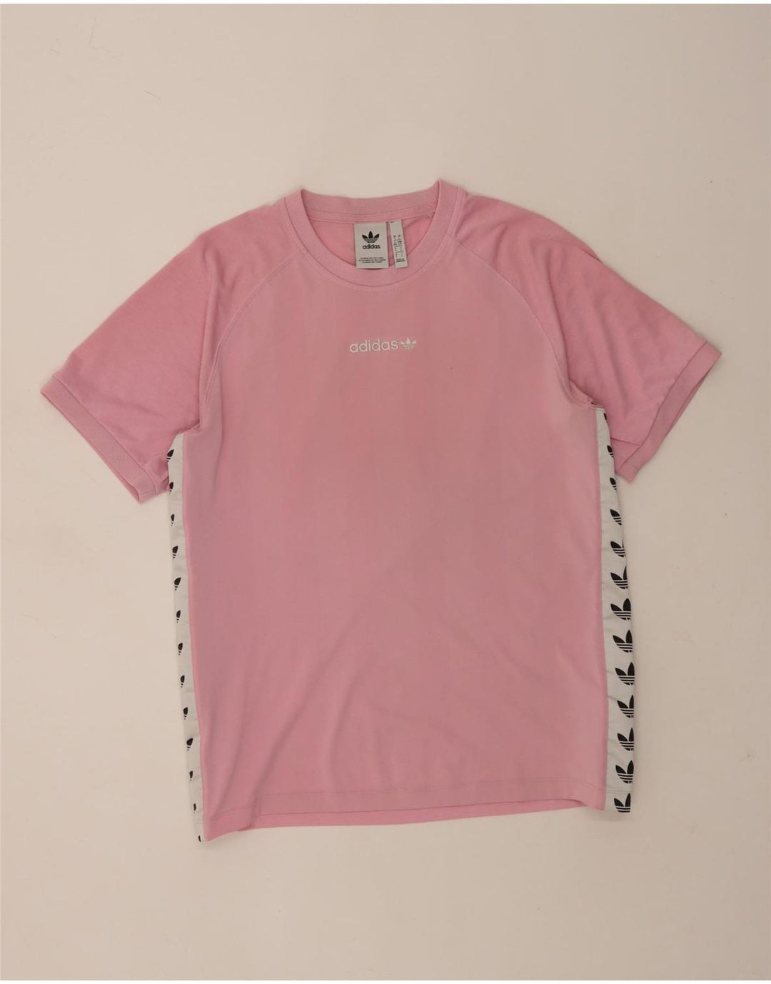 Adidas Grafisk T-shirt top til mænd, stor pink colourblock polyester