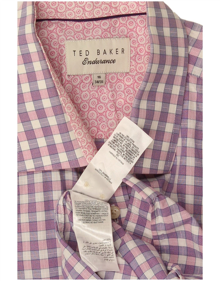 Ted Baker Herreskjorte str. 16 Stor lilla ternet bomuld