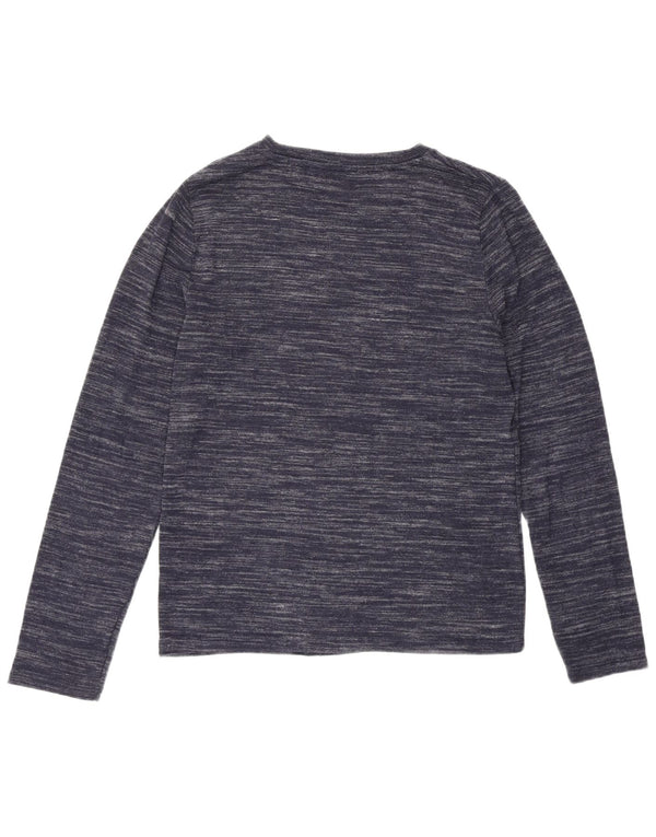 Marks & Spencer Womens Top Long Sleeve UK 10 Small Navy Blue Flecked