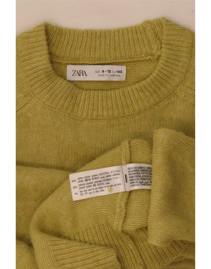 Zara drenge sweater med rund hals 9-10 år grøn polyester