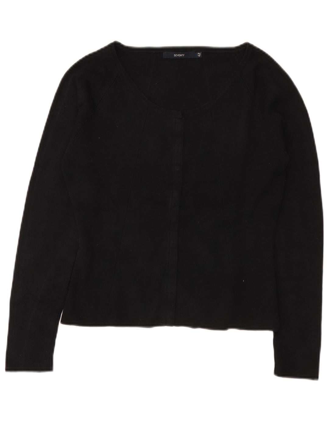 Seventy Womens Crop Cardigan Sweater IT 42 Medium Sort Silke