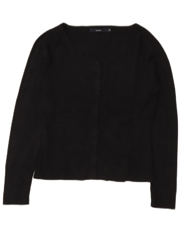 Seventy Womens Crop Cardigan Sweater IT 42 Medium Sort Silke