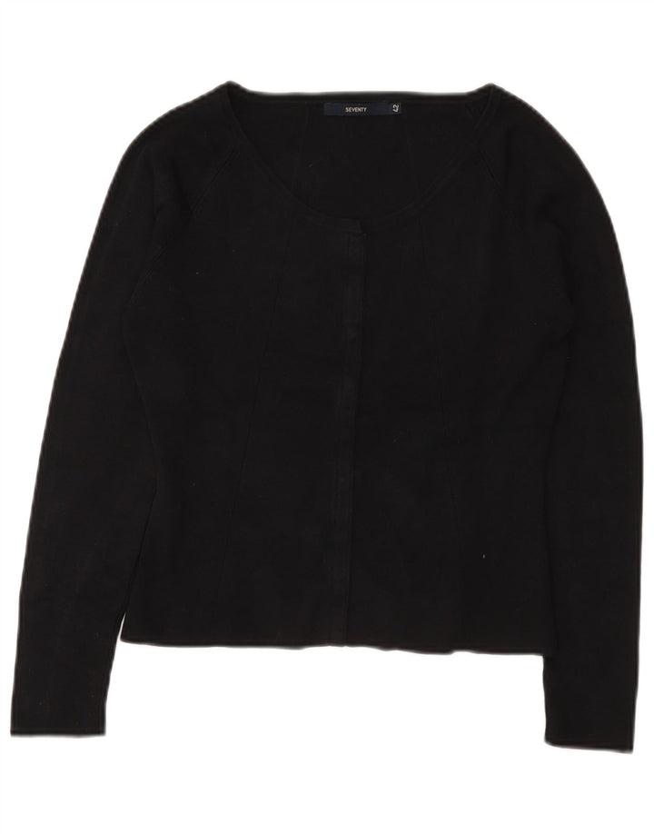 Seventy Womens Crop Cardigan Sweater IT 42 Medium Sort Silke