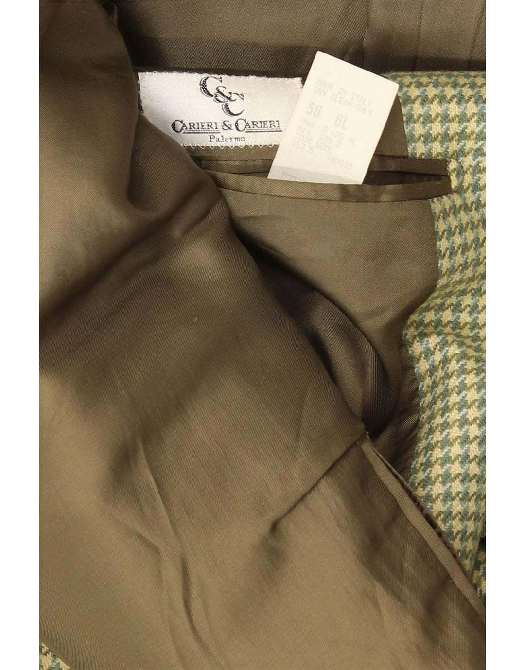 Carieri&Carieri Herre 2-knaps blazerjakke IT 56 3XL Grøn Houndstooth