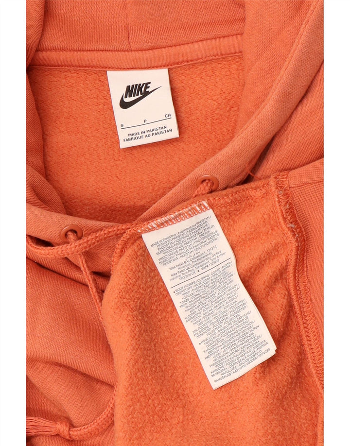 Nike Dame Oversized Hoodie Jumper UK 10 Small Orange Bomuld